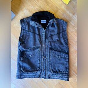 Steve Madden Black Denim Vest Unvest READ DESCRIPTION
